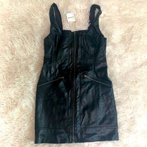 Faux leather free people dress